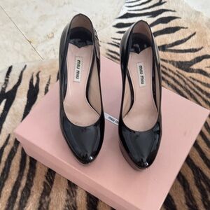 Miu Miu Glossy Black Heels